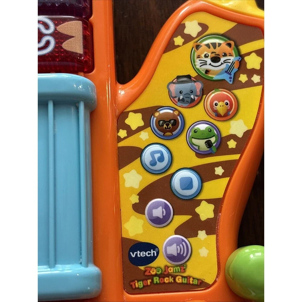 VTech Zoo Jamz Tiger Rock Guitar Musical Instrument Lights Sounds Learning Toy